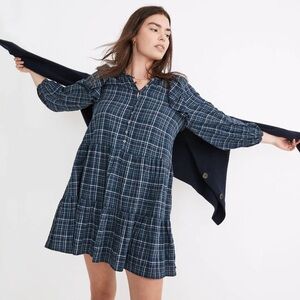 Madewell Gauze Ruffle-Trimmed Mini Dress